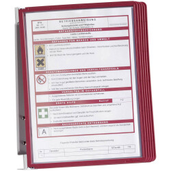 Durable 555103 VARIO WALL 5 Display Panel System A4 5 Panels Red