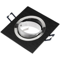 Oprawa Podtynkowa Ruchoma Kwadratowa Czarna Szczotkowana GU10