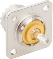UHF flange socket, solder connection, straight, 083-1R