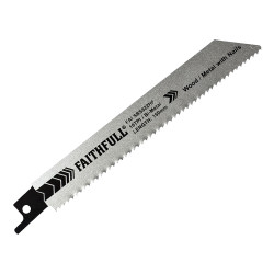 Faithfull 14020007 S922HF Bi-Metal Sabre Saw Blade Demolition 150mm 10 TPI Pk 5