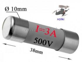 3A bezp. ceram. szybki 10x38mm 500V gG