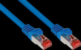 8060-005B Patch cable Cat.6, S/FTP PiMF, 250 MHz, blue, 0.5m