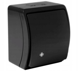 Koala łącznik krzyżowy natynkowy IP44 czarny