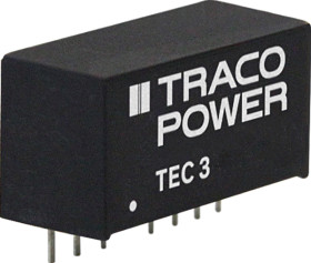 TEC 3-1223 DC/DC converter TEC 3, 3 W, 9-18/±15.0 VDC, SIL-8