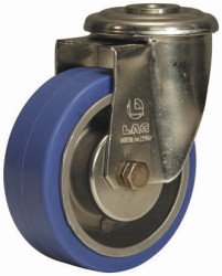 Koło samonastawne średnica kabla 100mm Otwór na śrubę LAG 100kg wysokość całkowita 128mm