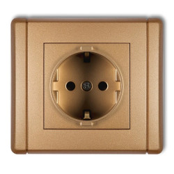 FLEXI Gniazdo pojedyncze z/u SCHUKO złoty metalik 8FGP-1sp