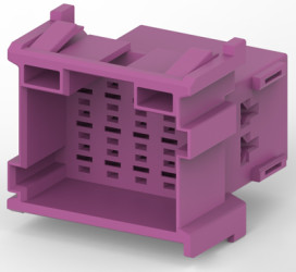 Plug, unequipped, 15 pole, straight, 3 rows, purple, 1-967628-1