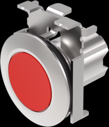 Pushbutton, unlit, groping, waistband round, red, front ring gray, mounting Ø 30.5 mm, 45-2131.4F20.000