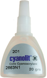 Cyanoacrylate adhesive 20 g bottle, Hönle CYANOLIT 201/20 CCM