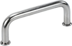 Handle, straight, stainless steel, (L x W x H) 114 x 14 x 42 mm, black, 3470.1001