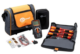 Zestaw narzędzi instalatora z wkrętakami i multimetrem CMM-30 WMGBWME11