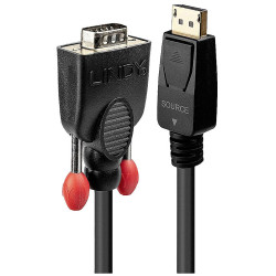 LINDY 41940 VGA to DisplayPort cable black 0.50m 9-pin plug to plug