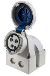 Złącze przemysłowe - zasilające 32A Gniazdo 230 V 3P Żeński MENNEKES Niebieski Montaż ścienny IP67