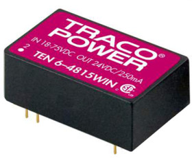 DC converter, 9-36 VDC, 4 W, 1 output, 3.3 VDC, 77 % efficiency, TEN 6-2410WIN-HI