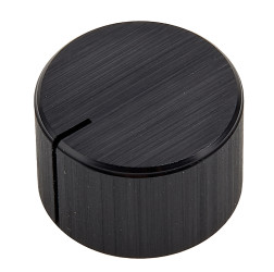Pokrętło potencjometru oś: 6.4mm średnica: 22mm Okrągłe Aluminium Czarny RS PRO