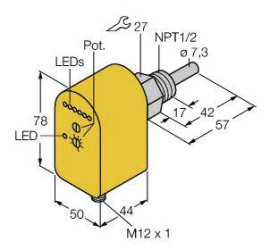 Turck 6870036 Czujnik zanurzeniowy FTCS-N1/2A4P-2AP8X-H1140, 19.2 - 28.8 V/DC, 1 szt.