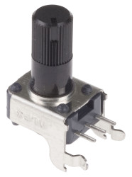 Potencjometr 10kΩ typ Obrotowy Alps Alpine średnica wału 6 mm 0.05W długość wału 20mm Montaż panelowy, Przewlekany