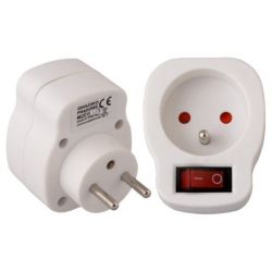 Gniazdo zasilające [2P+Z] 230V 16A białe MCE13 z wyłącznikiem