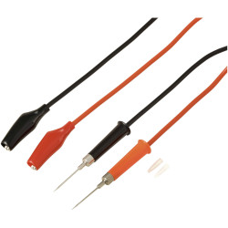VOLTCRAFT VC-17182155 MSL-310 Test lead Alligator clips Red Black 1 m Pair