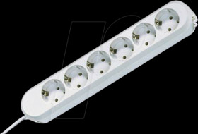381.249K SMART socket strip, 6-way, type F - CEE 7/3, white