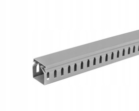Kanał grzebieniowy 25x25mm szary korytko kablowe z pokrywą samogasnące / 2 m / (4/M/KG 25x25)