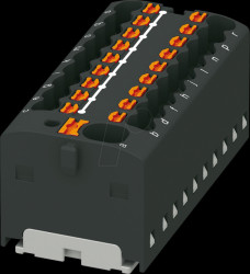 1047424 PTFIX distribution block, 4/18x1.5, black