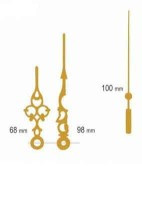 UM213Y.04G Komplet wskazówek ażurowych: godzinowa 68mm, minutowa 98mm, sekundowa 100mm - ozdobne złote