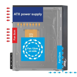 Obudowa Micro ATX Akyga AK35BK 2x USB 2.0 czarna bez PSU