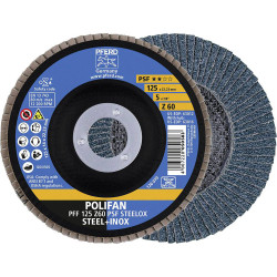 PFERD 67666125 POLIFAN flap Disc 125mm 22.23mm bore 10 pcs steel Cutting