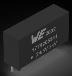 DC converter, 21.6-26.4 VDC, 2 W, 1 output, 5 VDC, 80 % efficiency, 1779405341