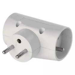 Rozgałęźnik wtyczkowy 2x2P+Z +1xEuro biały P0023N