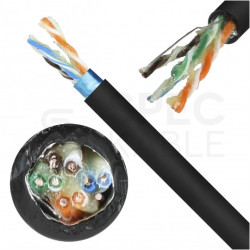 Kabel sieciowy F/UTP kat.5e skrętka 4x2x0,5mm zewnętrzny żelowany PE czarny Bitner BiTLAN