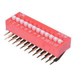 NDA-12V APEM 12-Way Right Angle DIP Switch SPST