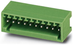 Pin header, 5 pole, pitch 2.5 mm, angled, green, 1881477