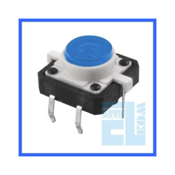 MIKROPRZYCISK 12x12mm H-7mm PODŚWIETLANY NIEBIESKI