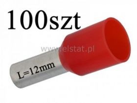Końcówka rurkowa izolowana 10 L= 12mm