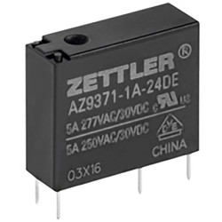 Zettler Electronics AZ9371-1A-24DE PCB Relay 24V DC 5A SPST 1pc