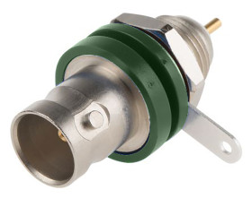 Złącze koncentryczne Montaż na panelu Żeński 75Ω typ złącza Złącze BNC 0 to 4GHz Lutowane