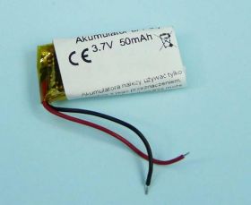 50mAh 3,7V Li-PO 2-PIN 27x12x5mm