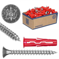 Kołki rozporowe uniwersalne UNO 6x28 z wkrętem z łbem stożkowym 4,5x35 100szt. RAWLPLUG