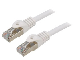 Patch cord S/FTP 6a drut Cu LSZH biały 15m 27AWG Cablexpert PP6A-LSZHCU-W-15M