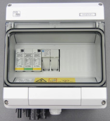 Zestaw przyłączeniowy PV - DC 1 łańcuch PV 1 SPD CITEL typu 1+2 1 podstawa bezpiecznikowa 2P DC KV PV DC1+2 B 600001/C