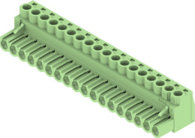 Socket header, 18 pole, pitch 5.08 mm, straight, green, 1410330000
