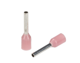 Końcówka kablowa zaciskana 0.34mm² długość 6mm Różowy średnica 0.8mm Izolowane RS PRO