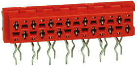 Socket header, 8 pole, pitch 1.27 mm, angled, red, 7-215460-8