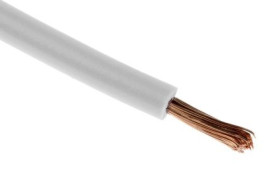 Przewód jednożyłowy linkowy, 2491X, 1 mm², 32/0,2 mm, 17 AWG, PVC, 500 V, Biały, dł. 100m, RS PRO