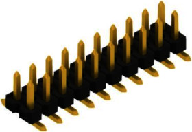 Pin header, 30 pole, pitch 2.54 mm, angled, black, SLLP6SMD03830ZSMPS