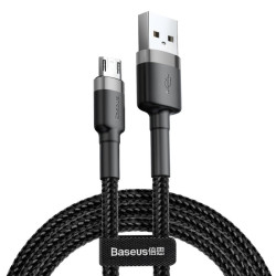Kabel USB/MicroUSB BASEUS 1m QC 2,4A Czarno/Szary, HQ CAMKLF-BG1