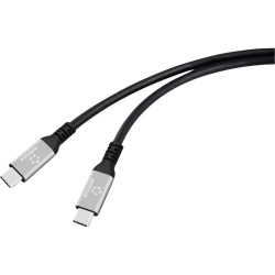 Renkforce RF-6820206 USB4 USB-C cable 0.50m black aluminium connector flexible