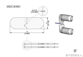 Grot JBC W14036G 0.13mm, do termicznego usuwania izolacji przewodów